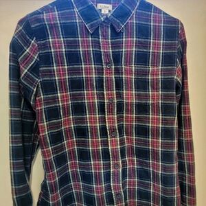 L.L. Bean Women's Plaid Shirt - Red and Black, Size X SMALL